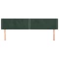 Miniatyrbillede 3 af 9: vidaXL sengegavl med kanter 163x16x78/88 cm fløjl mørkegrøn
