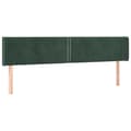 Miniatyrbillede 1 af 9: vidaXL sengegavl med kanter 163x16x78/88 cm fløjl mørkegrøn
