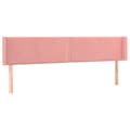 Miniatyrbillede 1 af 9: vidaXL sengegavl med kanter 203x16x78/88 cm fløjl lyserød