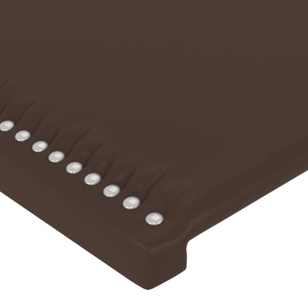 vidaXL sengegavl med kanter 147x16x78/88 cm kunstlæder brun