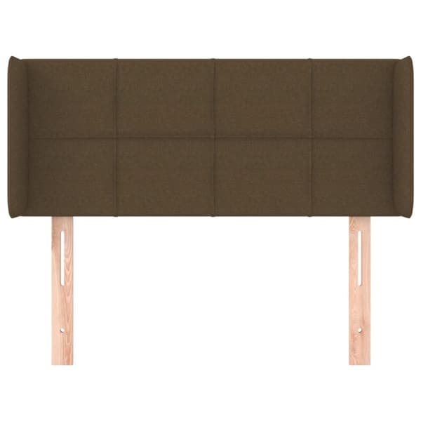 vidaXL sengegavl med kanter 83x16x78/128 cm stof mørkebrun