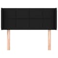 Miniatyrbillede 3 af 9: vidaXL sengegavl med kanter 103x16x78/88 cm stof sort