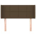Miniatyrbillede 3 af 9: vidaXL sengegavl med kanter 103x16x78/88 cm stof mørkebrun