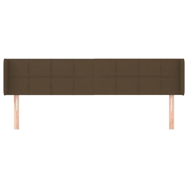 vidaXL sengegavl med kanter 163x16x78/88 cm stof mørkebrun