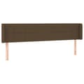 Miniatyrbillede 2 af 9: vidaXL sengegavl med kanter 163x16x78/88 cm stof mørkebrun