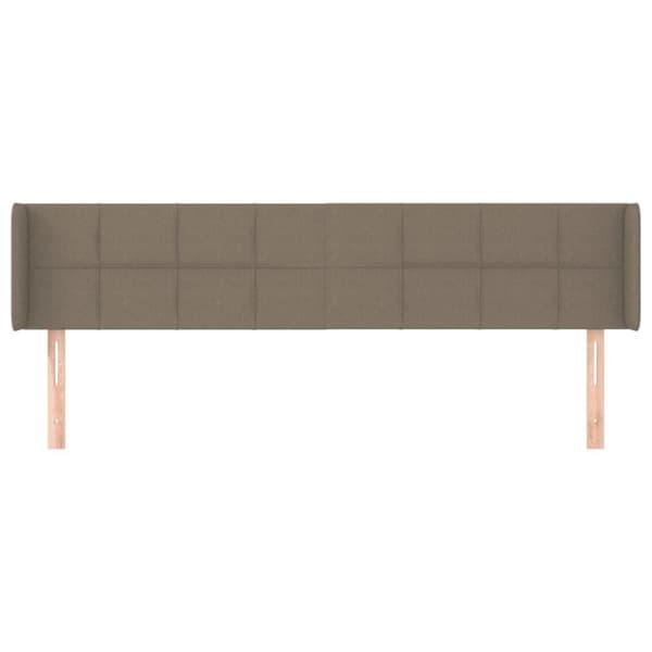 vidaXL sengegavl med kanter 203x16x78/88 cm stof gråbrun