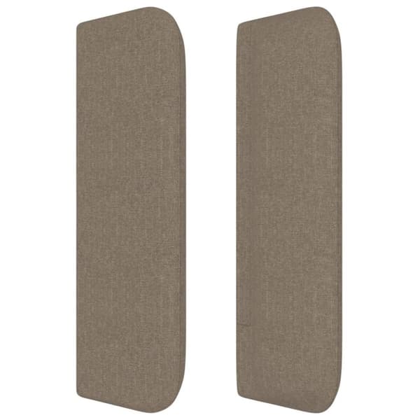 vidaXL sengegavl med kanter 203x16x78/88 cm stof gråbrun