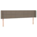 Miniatyrbillede 1 af 9: vidaXL sengegavl med kanter 203x16x78/88 cm stof gråbrun