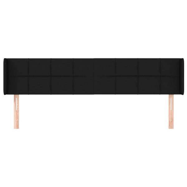 vidaXL sengegavl med kanter 203x16x78/88 cm stof sort
