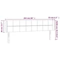 Miniatyrbillede 9 af 9: vidaXL sengegavl med kanter 203x16x78/88 cm stof sort
