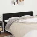 Miniatyrbillede 2 af 9: vidaXL sengegavl med kanter 203x16x78/88 cm stof sort
