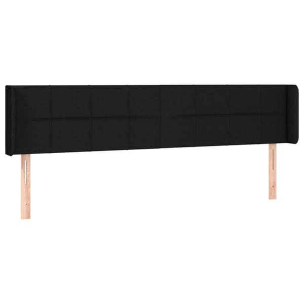 vidaXL sengegavl med kanter 203x16x78/88 cm stof sort