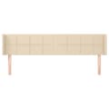 Miniatyrbillede 3 af 9: vidaXL sengegavl med kanter 203x16x78/88 cm stof cremefarvet