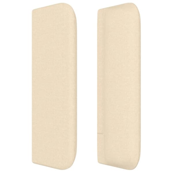 vidaXL sengegavl med kanter 203x16x78/88 cm stof cremefarvet