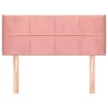 Miniatyrbillede 3 af 9: vidaXL sengegavl med kanter 103x16x78/88 cm fløjl lyserød