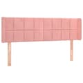 Miniatyrbillede 1 af 9: vidaXL sengegavl med kanter 147x16x78/88 cm fløjl lyserød