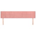 Miniatyrbillede 3 af 9: vidaXL sengegavl med kanter 163x16x78/88 cm fløjl lyserød