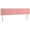 Miniatyrbillede 1 af 9: vidaXL sengegavl med kanter 183x16x78/88 cm fløjl lyserød