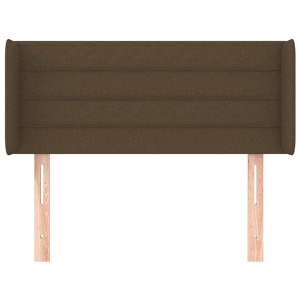 vidaXL sengegavl med kanter 83x16x78/128 cm stof mørkebrun