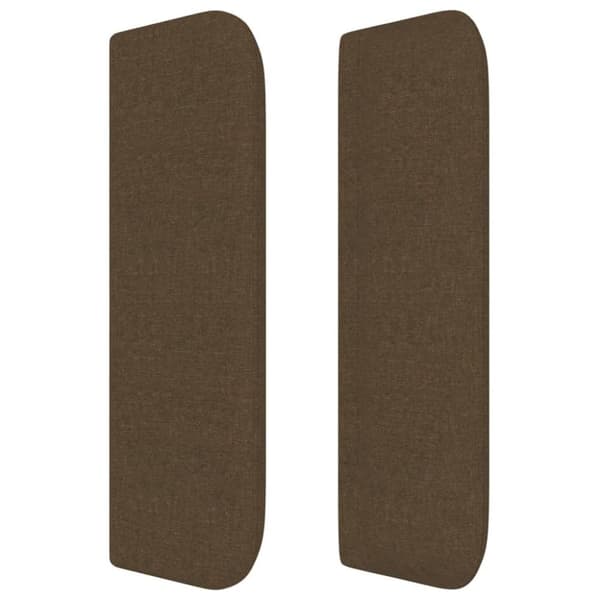 vidaXL sengegavl med kanter 83x16x78/128 cm stof mørkebrun