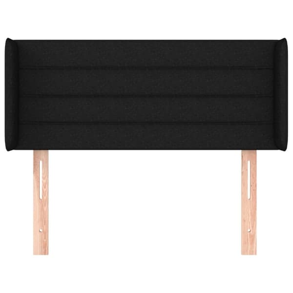 vidaXL sengegavl med kanter 83x16x78/128 cm stof sort