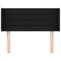 Miniatyrbillede 3 af 9: vidaXL sengegavl med kanter 83x16x78/128 cm stof sort