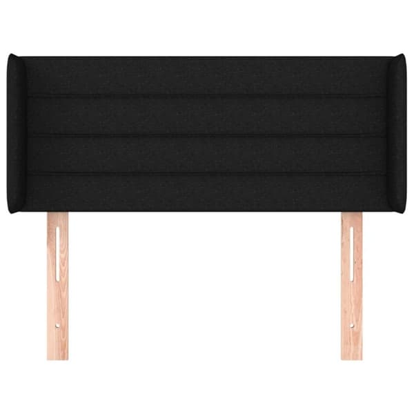 vidaXL sengegavl med kanter 93x16x78/88 cm stof sort