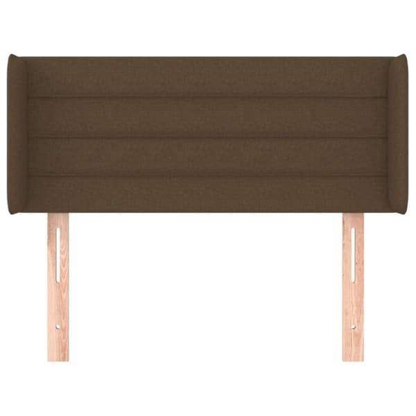 vidaXL sengegavl med kanter 103x16x78/88 cm stof mørkebrun