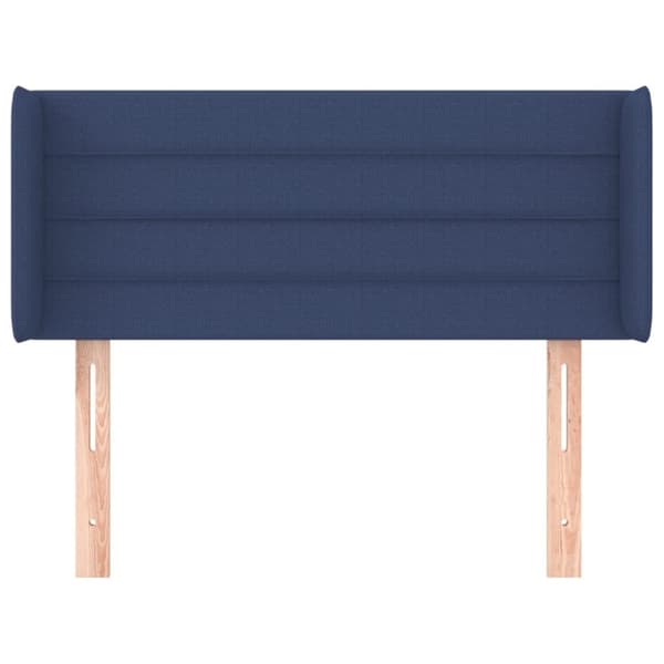 vidaXL sengegavl med kanter 103x16x78/88 cm stof blå