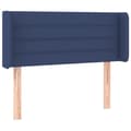 Miniatyrbillede 2 af 9: vidaXL sengegavl med kanter 103x16x78/88 cm stof blå
