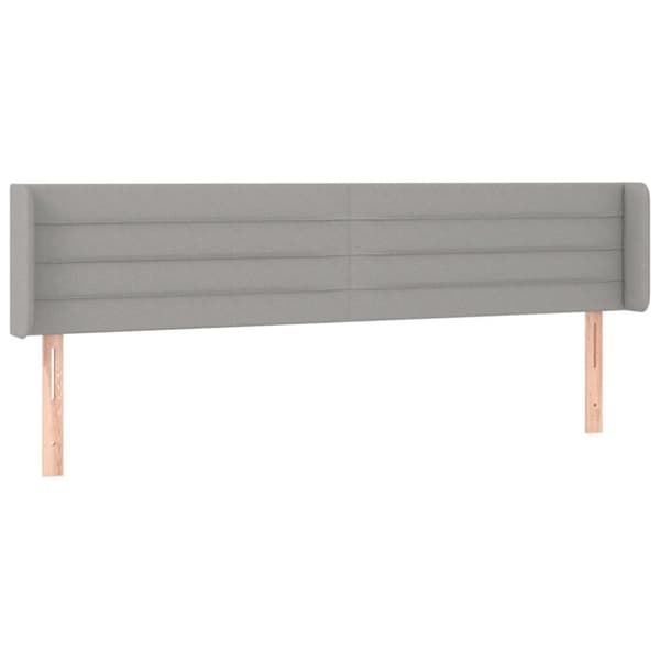 vidaXL sengegavl med kanter 183x16x78/88 cm stof lysegrå