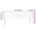 Miniatyrbillede 8 af 9: vidaXL sengegavl med kanter 163x16x78/88 cm stof sort