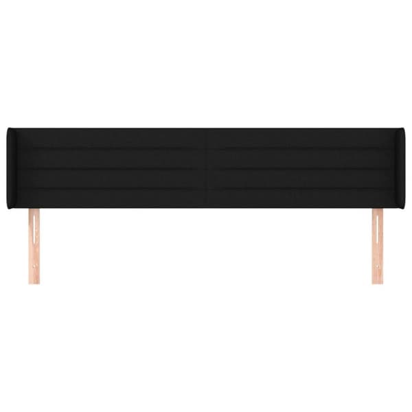 vidaXL sengegavl med kanter 183x16x78/88 cm stof sort