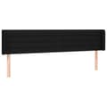Miniatyrbillede 1 af 9: vidaXL sengegavl med kanter 183x16x78/88 cm stof sort