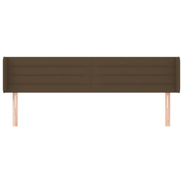 vidaXL sengegavl med kanter 163x16x78/88 cm stof mørkebrun