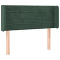 Miniatyrbillede 1 af 9: vidaXL sengegavl med kanter 83x16x78/88 cm fløjl mørkegrøn