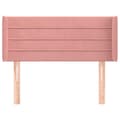 Miniatyrbillede 3 af 9: vidaXL sengegavl med kanter 83x16x78/88 cm fløjl lyserød