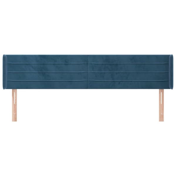 vidaXL Sänggavel med kanter mörkblå 163x16x78/88 cm sammet