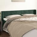 Miniatyrbillede 2 af 9: vidaXL sengegavl med kanter 163x16x78/88 cm fløjl mørkegrøn