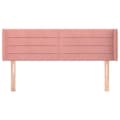 Miniatyrbillede 3 af 9: vidaXL sengegavl med kanter 147x16x78/88 cm fløjl lyserød