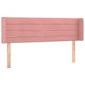 Miniatyrbillede 1 af 9: vidaXL sengegavl med kanter 147x16x78/88 cm fløjl lyserød
