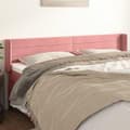 Miniatyrbillede 2 af 9: vidaXL sengegavl med kanter 163x16x78/88 cm fløjl lyserød