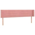 Miniatyrbillede 1 af 9: vidaXL sengegavl med kanter 163x16x78/88 cm fløjl lyserød