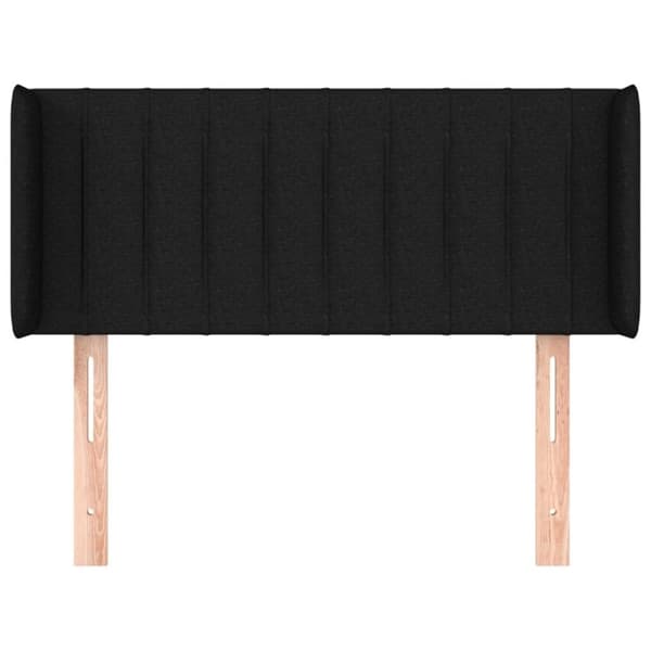 vidaXL sengegavl med kanter 93x16x78/88 cm stof sort