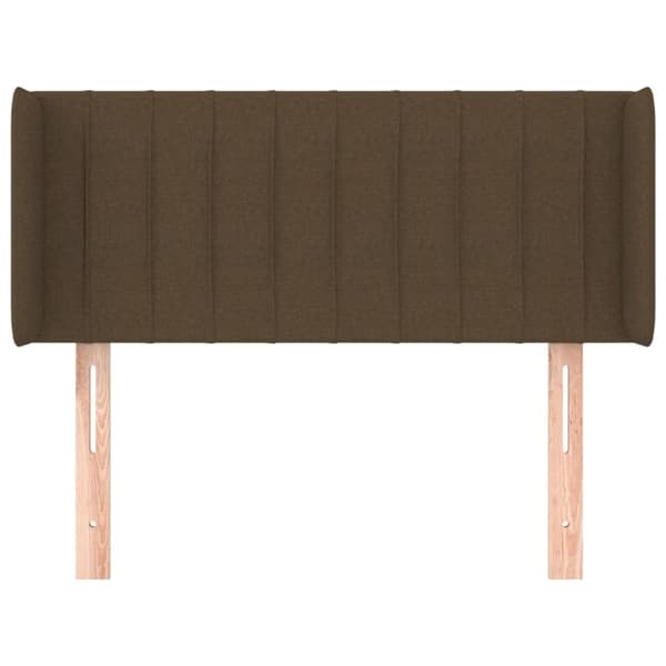 vidaXL sengegavl med kanter 93x16x78/88 cm stof mørkebrun