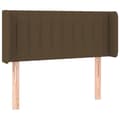 Miniatyrbillede 2 af 9: vidaXL sengegavl med kanter 93x16x78/88 cm stof mørkebrun
