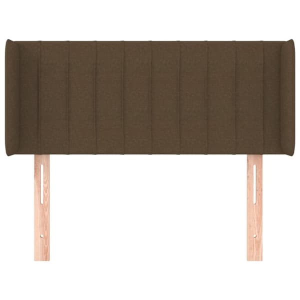 vidaXL sengegavl med kanter 83x16x78/128 cm stof mørkebrun