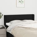Miniatyrbillede 2 af 9: vidaXL sengegavl med kanter 147x16x78/88 cm stof sort