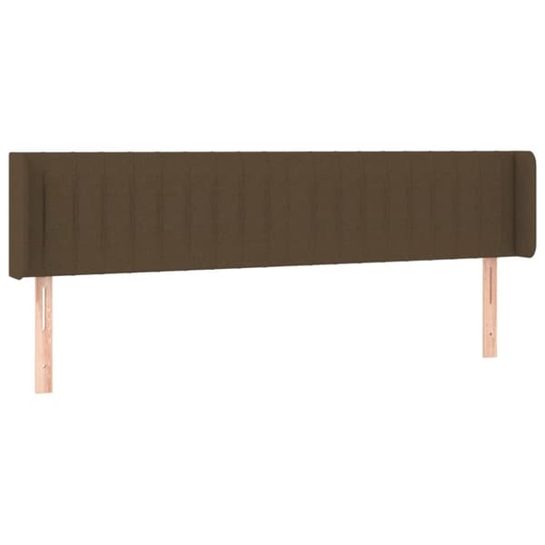 vidaXL sengegavl med kanter 203x16x78/88 cm stof mørkebrun