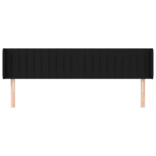 vidaXL sengegavl med kanter 203x16x78/88 cm stof sort